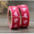 Pink heart pattern red label sticker custom DIY washi tape